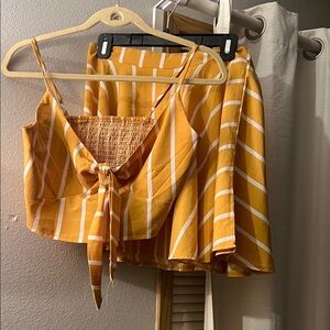 Striped Yellow Two-Piece Set